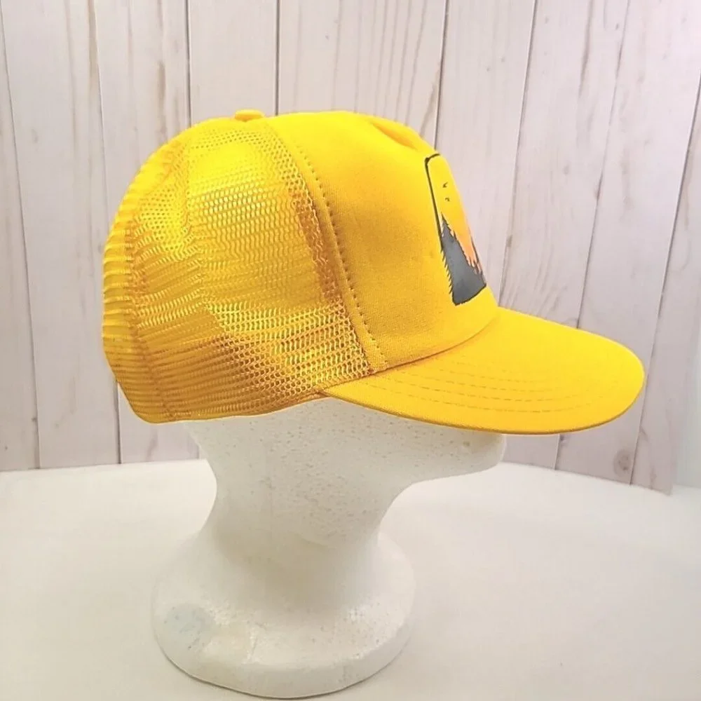 Vintage Ozark Mountain Country Snapback Trucker Mesh Hat Cap Yellow Unisex